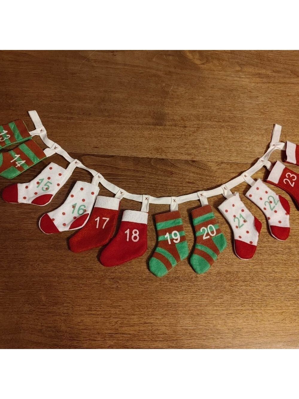 ADORABLE Stockings Advent Calendar Christmas Count Down 13-24